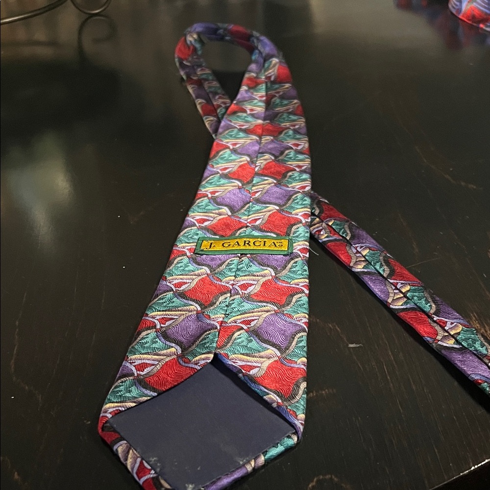 Vintage J. Garcia Multicolor Geometric Tie - Picture 4 of 4